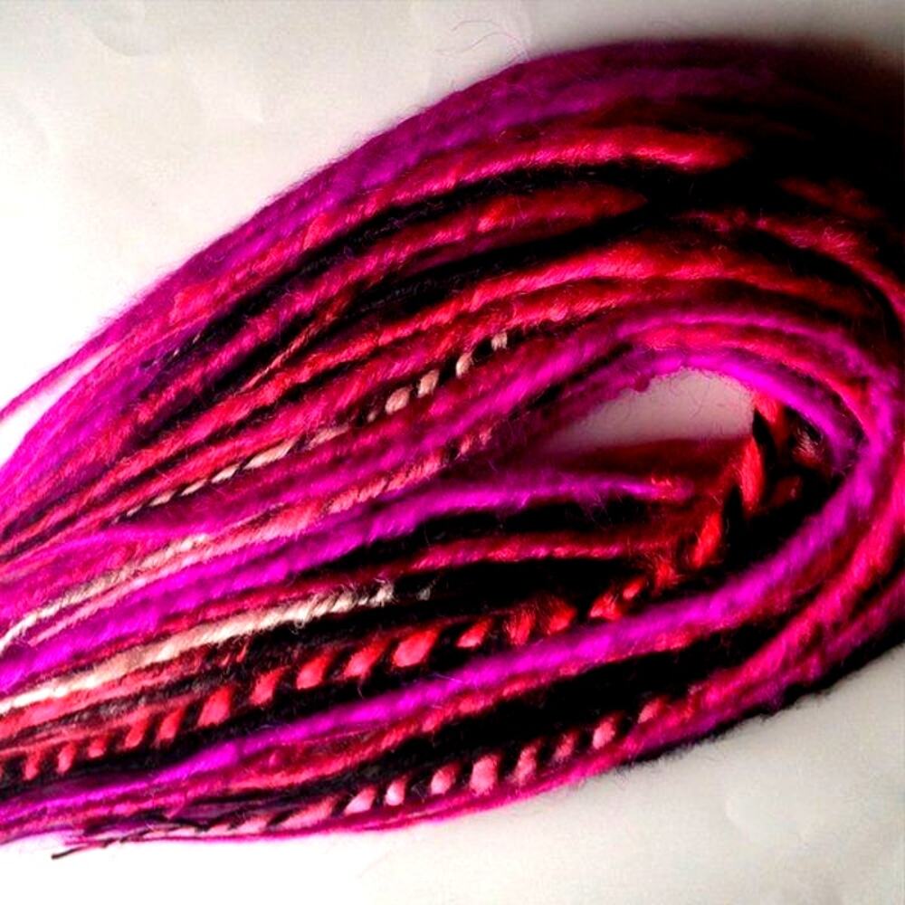 50 DE Double Ended Dreads Dreadlocks Black Pink Variety Hair Extensions